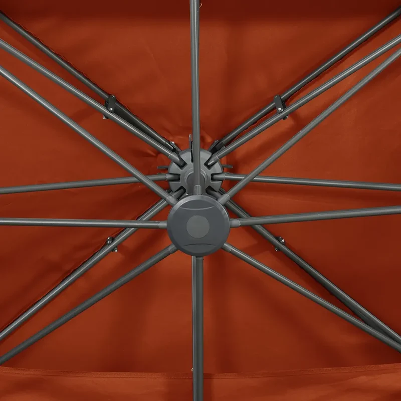 Parasol de jardin déporté avec système de ventilation inclinable 400 x 300 cm en polyester terracotta 02_0046505