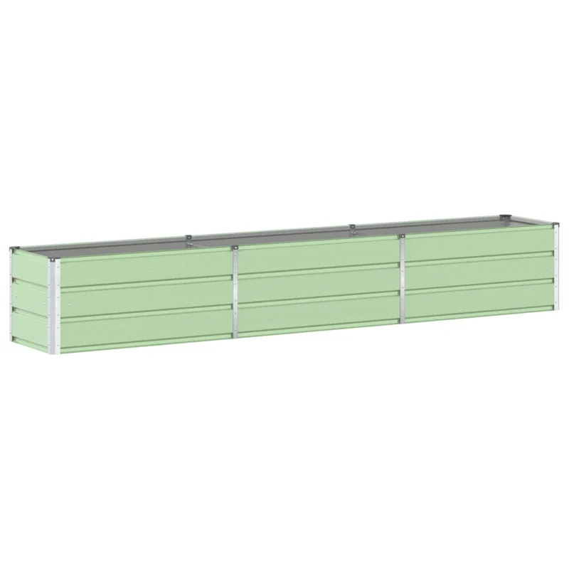 Jardinière moderne design industriel extérieur 480 x 50 x 45 cm en acier galvanisé vert pastel 02_0059279
