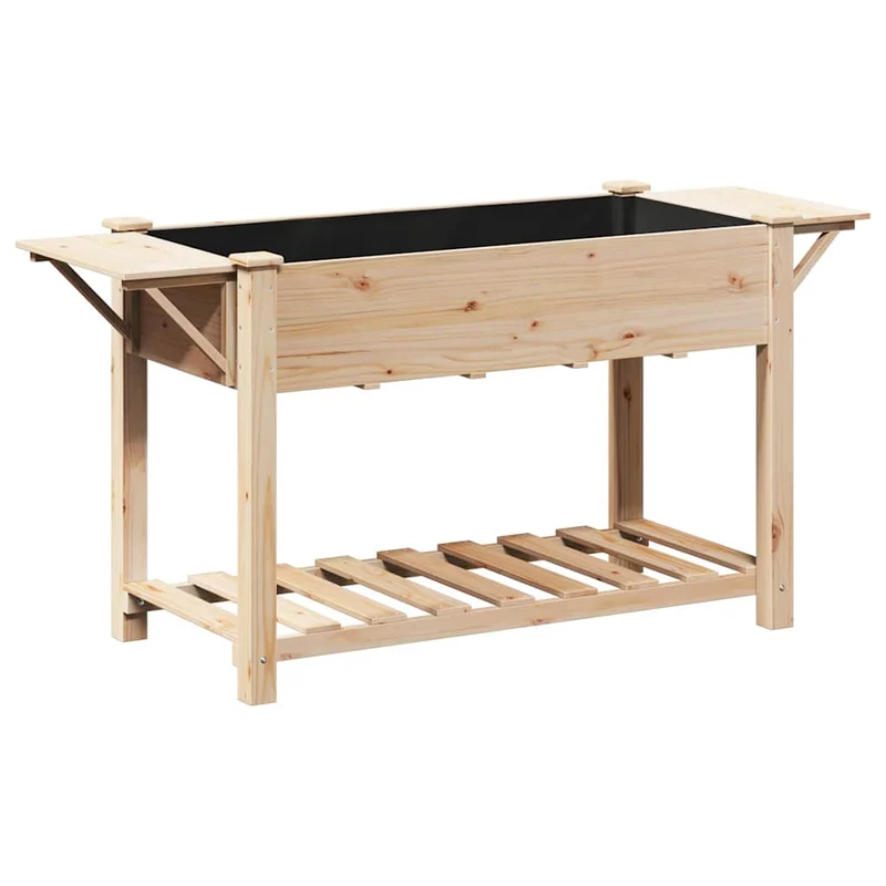 Cache-pot de jardin avec étagère 155 x 59 x 76 cm pratique minimaliste en sapin beige 02_0058847