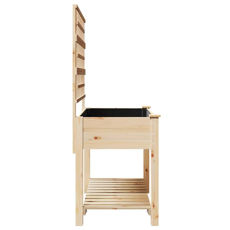 Cache-pot de jardin design moderne en bois de sapin massif 115 x 60 x 153 cm élégant pour plantes en beige 02_0058843