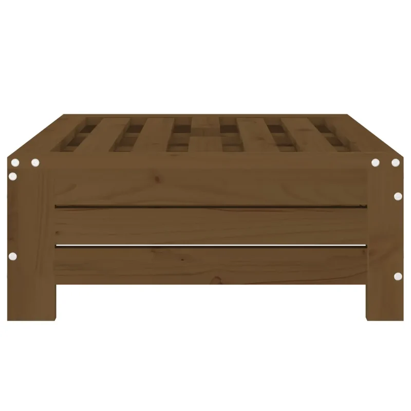 Couvercle de base de parasol table d'appoint rustique extérieur 63,5 x 63,5 x 26 cm en bois de pin marron miel 02_0048515