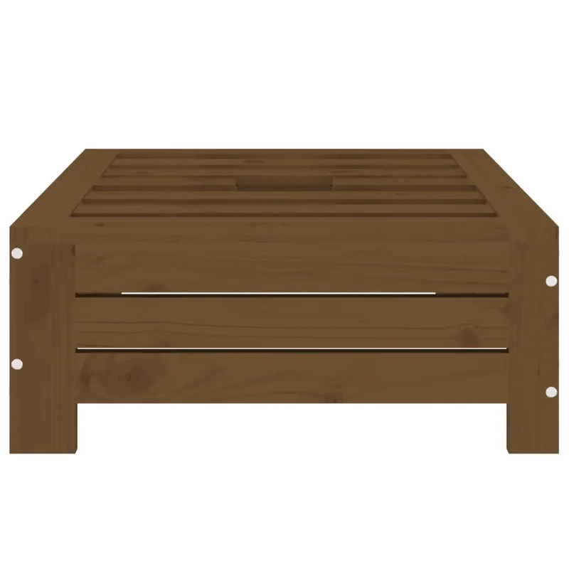 Couvercle de base de parasol table d'appoint rustique extérieur 63,5 x 63,5 x 26 cm en bois de pin marron miel 02_0048515