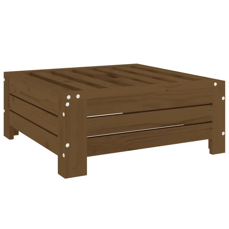 Couvercle de base de parasol table d'appoint rustique extérieur 63,5 x 63,5 x 26 cm en bois de pin marron miel 02_0048515