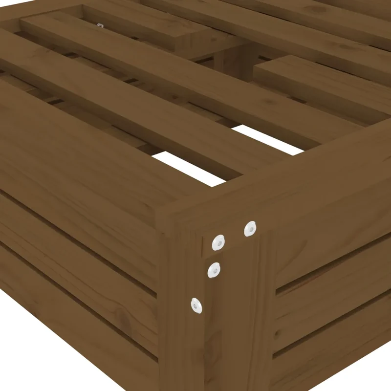 Couvercle de base de parasol table d'appoint rustique extérieur 63,5 x 63,5 x 26 cm en bois de pin marron miel 02_0048515