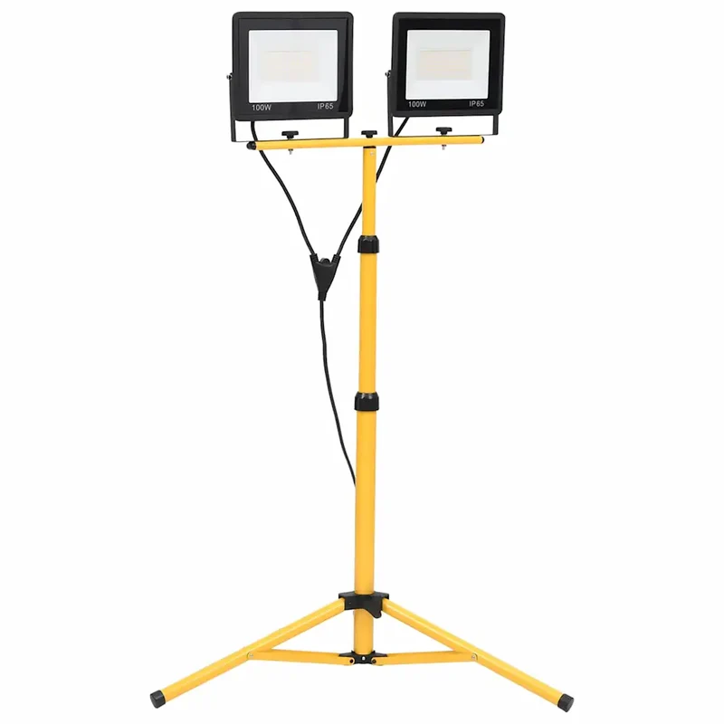 Projecteur à LED avec trépied réglable 78 x 78 x 174,5 cm éclairage puissant 14000 lm style industriel en aluminium noir 02_0046111