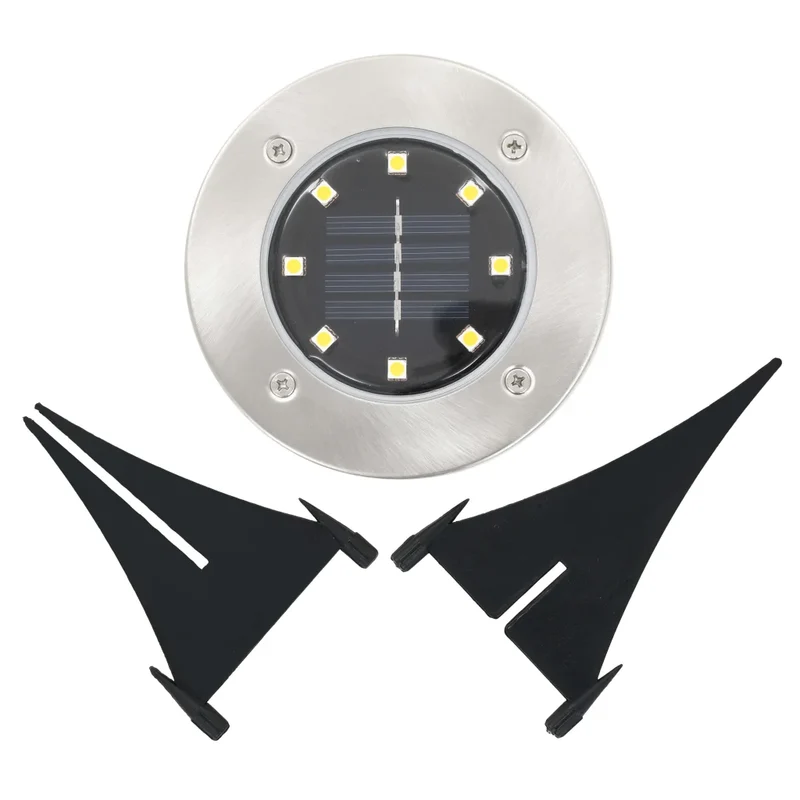 Lot de 8 lampes solaires de sol illuminant jardin patio 12 x 13 cm en PP couleur rvb 02_0046513