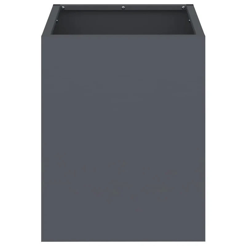 Cache-pot de jardin industriel chic 32 x 32 x 40 cm usage extérieur style moderne en acier anthracite 02_0052455