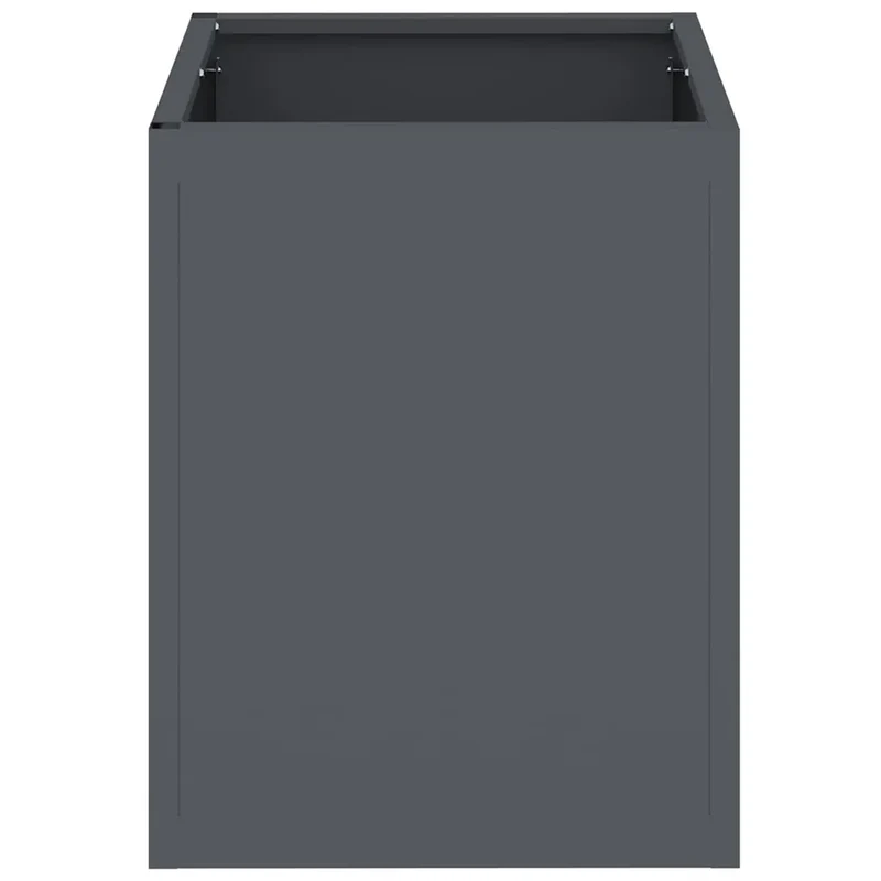 Cache-pot de jardin industriel chic 32 x 32 x 40 cm usage extérieur style moderne en acier anthracite 02_0052455