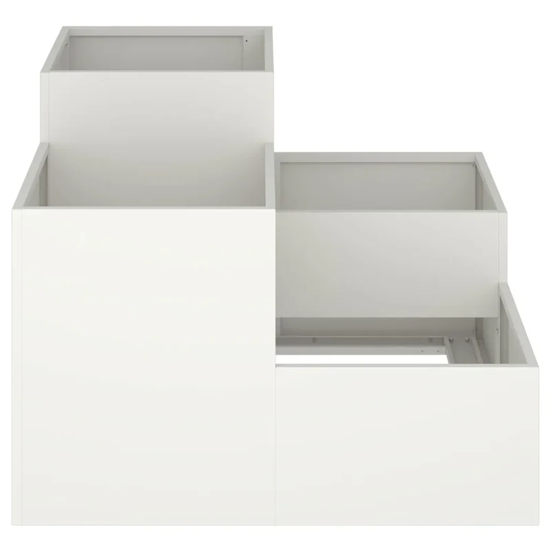 Cache-pot rectangulaire moderne pour jardin 100 x 100 x 60 cm ambiance chic en acier blanc 02_0052075