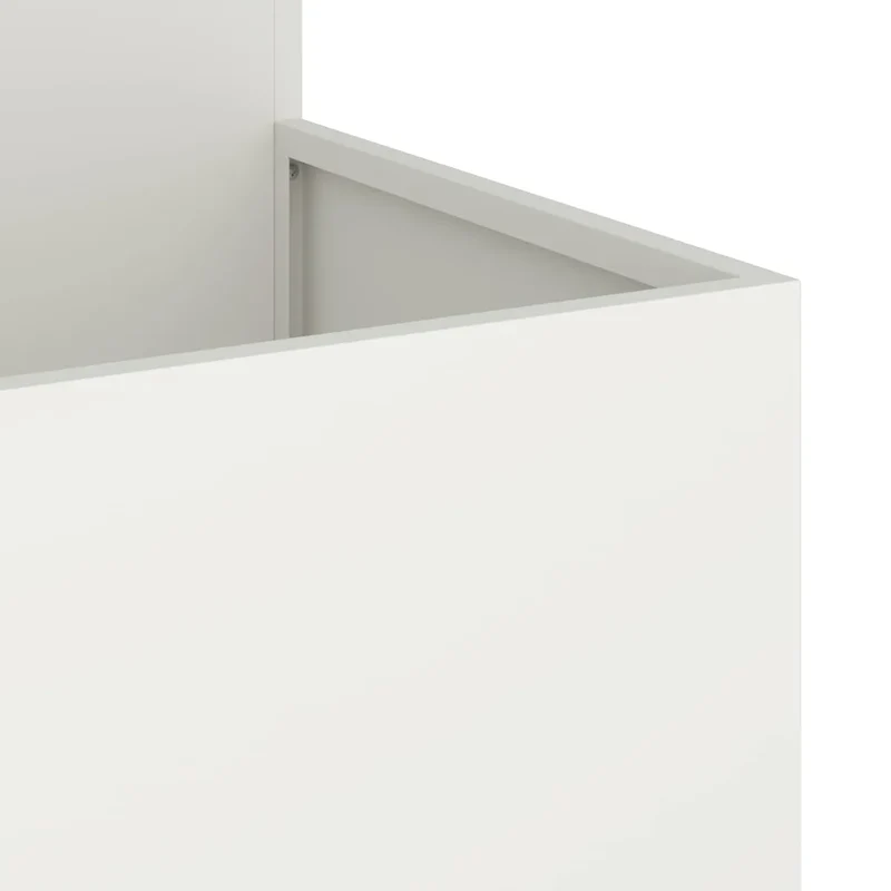 Cache-pot rectangulaire moderne pour jardin 100 x 100 x 60 cm ambiance chic en acier blanc 02_0052075