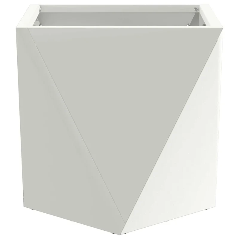 Jardinière moderne pour plantes en extérieur 30 x 30 x 30 cm pratique style épuré en acier blanc 02_0053050