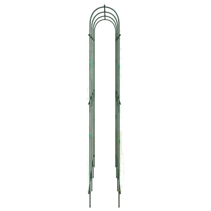 Treillis de jardin en U pour plantes grimpantes durable 181 x 31 x 182,5 cm en acier vert 02_0055609