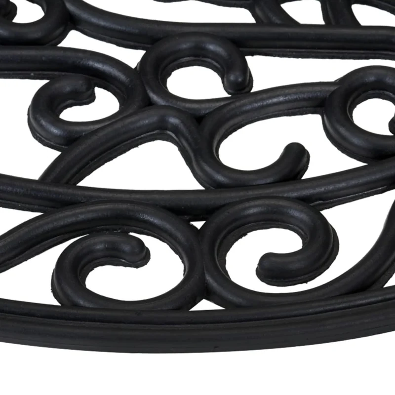 Tapis de porte demi-rond 45 x 75 cm antidérapant durable intérieur extérieur en caoutchouc noir 02_0046195
