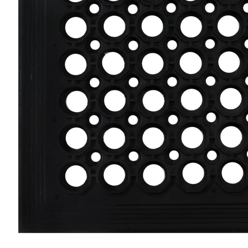 Paillasson rectangulaire antidérapant durable 60 x 90 cm usage intérieur extérieur finition mate en caoutchouc noir 02_0046194