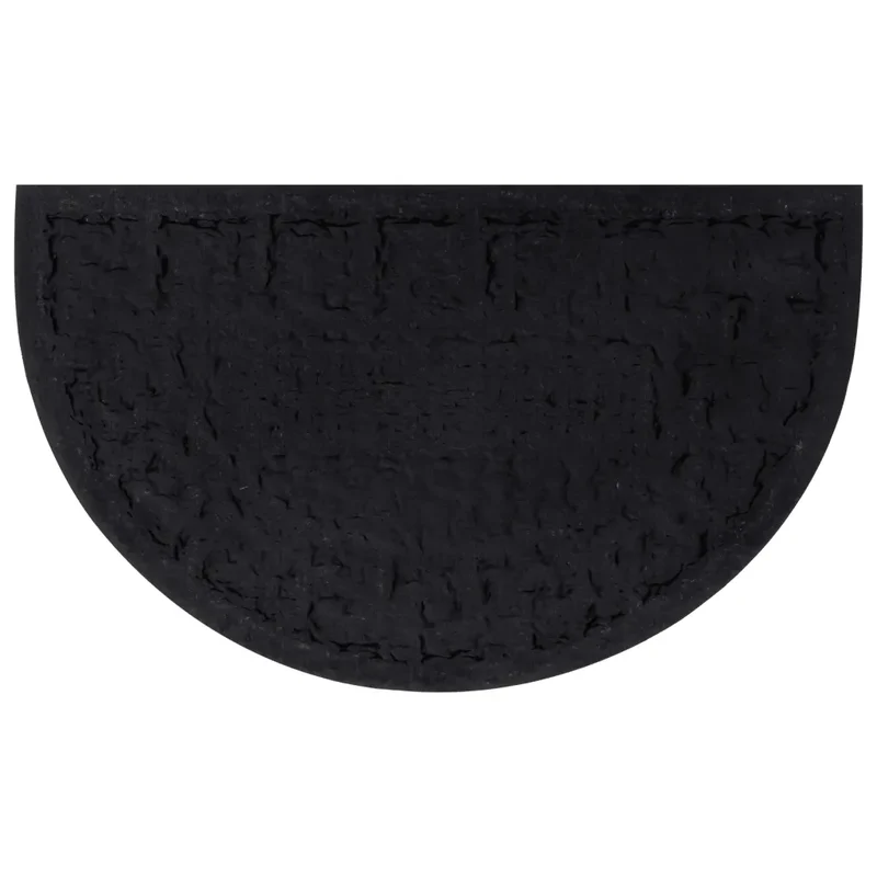Tapis de porte demi-rond antidérapant intérieur extérieur 45 x 75 cm en caoutchouc noir 02_0046202