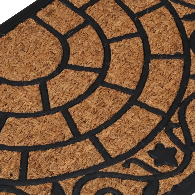 Tapis de porte demi-rond antidérapant intérieur extérieur 45 x 75 cm en caoutchouc noir 02_0046202