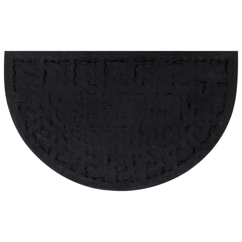 Tapis de porte demi-rond antidérapant intérieur extérieur 45 x 75 cm en caoutchouc noir 02_0046197