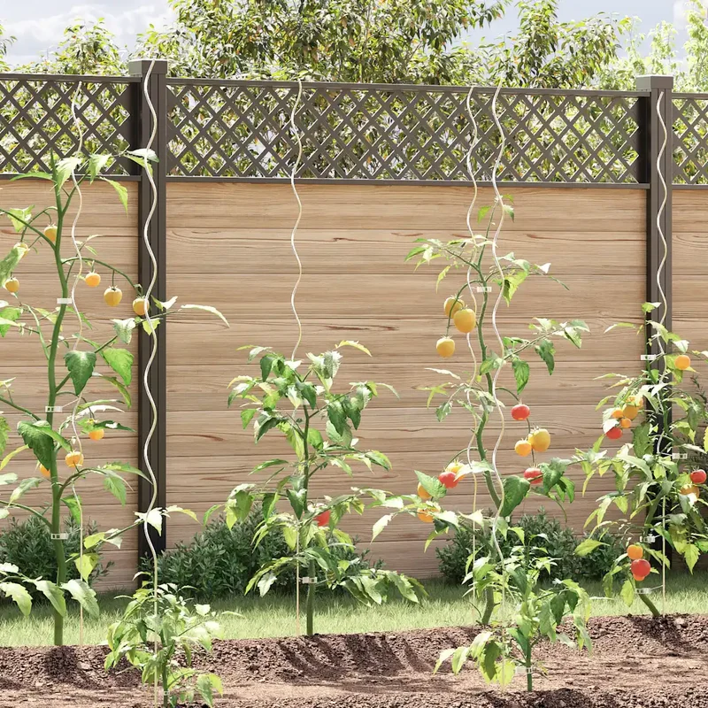 Lot de 5 supports de plantes en spirale 170 x 6 x 6 cm pour tomates légumes jardin en acier galvanisé vert 02_0046076