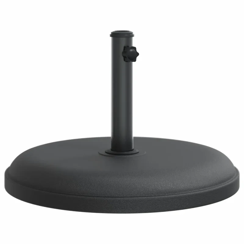 Base de parasol ronde 49,5 x 32 cm stable résistance au vent jardin avec adaptateurs en plastique noir 02_0047466