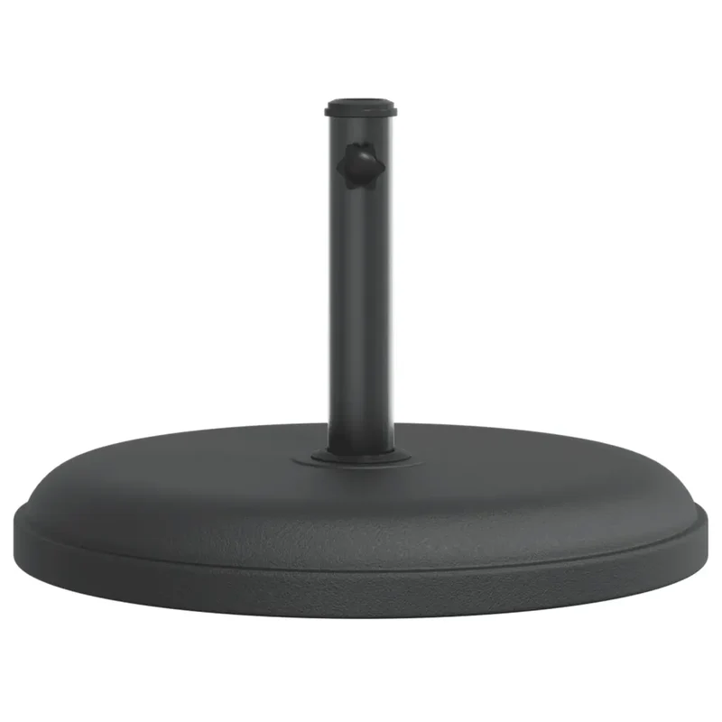 Base de parasol ronde 49,5 x 32 cm stable résistance au vent jardin avec adaptateurs en plastique noir 02_0047466