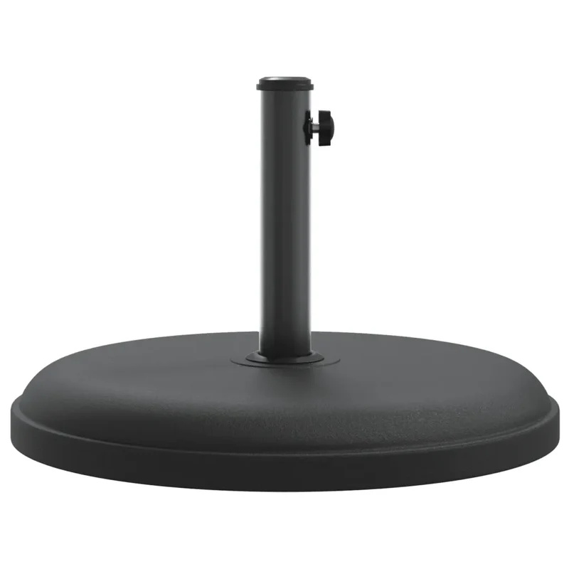 Base de parasol ronde 49,5 x 32 cm stable résistance au vent jardin avec adaptateurs en plastique noir 02_0047466