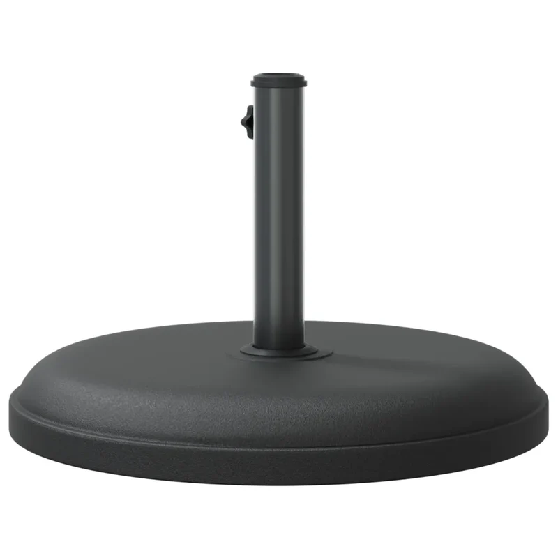 Base de parasol ronde 49,5 x 32 cm stable résistance au vent jardin avec adaptateurs en plastique noir 02_0047466