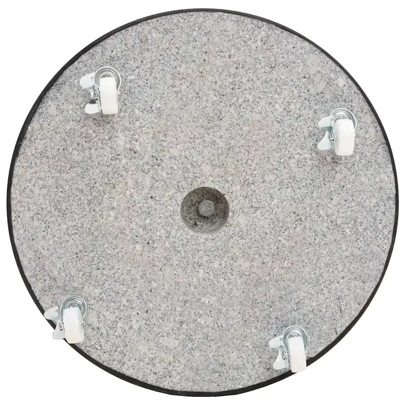 Socle de parasol rond 45 x 30 cm avec roulettes pour installation facile en granit noir 02_0045949