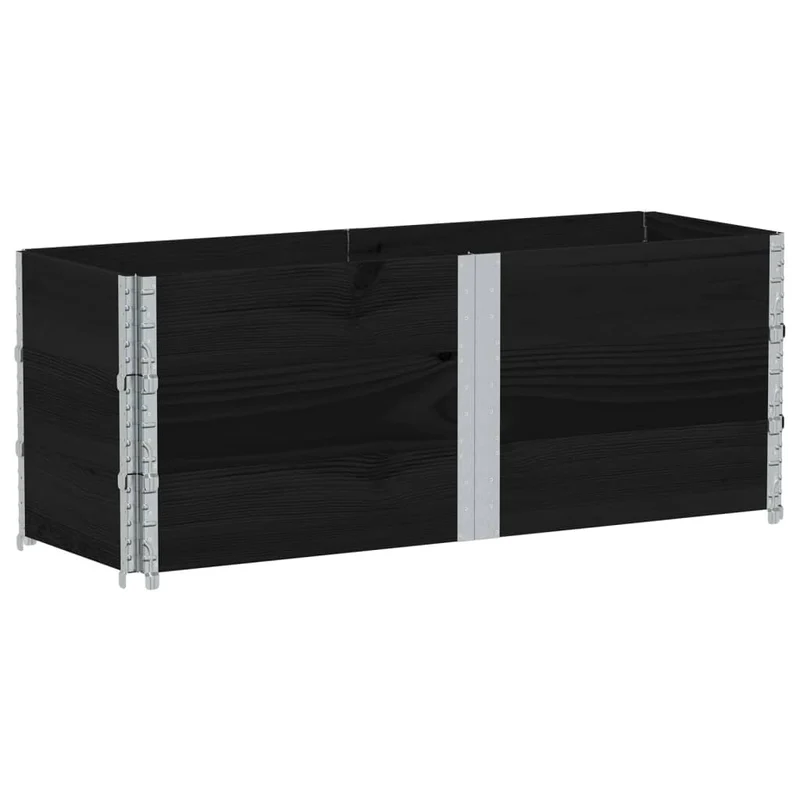 Jardinière bac lit surélevé plantes fleurs terrasse jardin 150 x 50 cm bois massif de pin noir 02_0037441