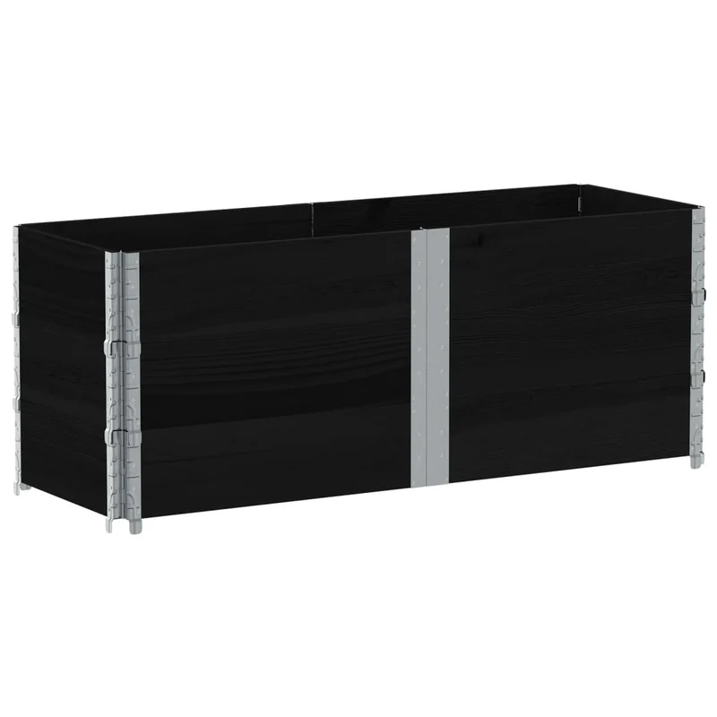 Jardinière bac lit surélevé plantes fleurs terrasse jardin 150 x 50 cm bois massif de pin noir 02_0037441