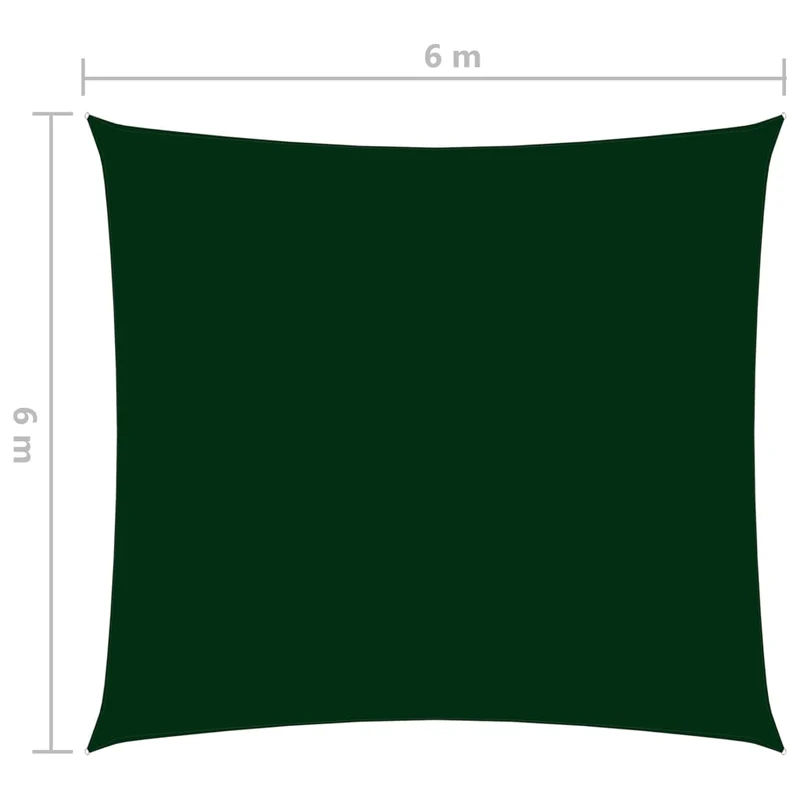 Voile toile d'ombrage parasol tissu oxford carré 6 x 6 m vert foncé 02_0009535