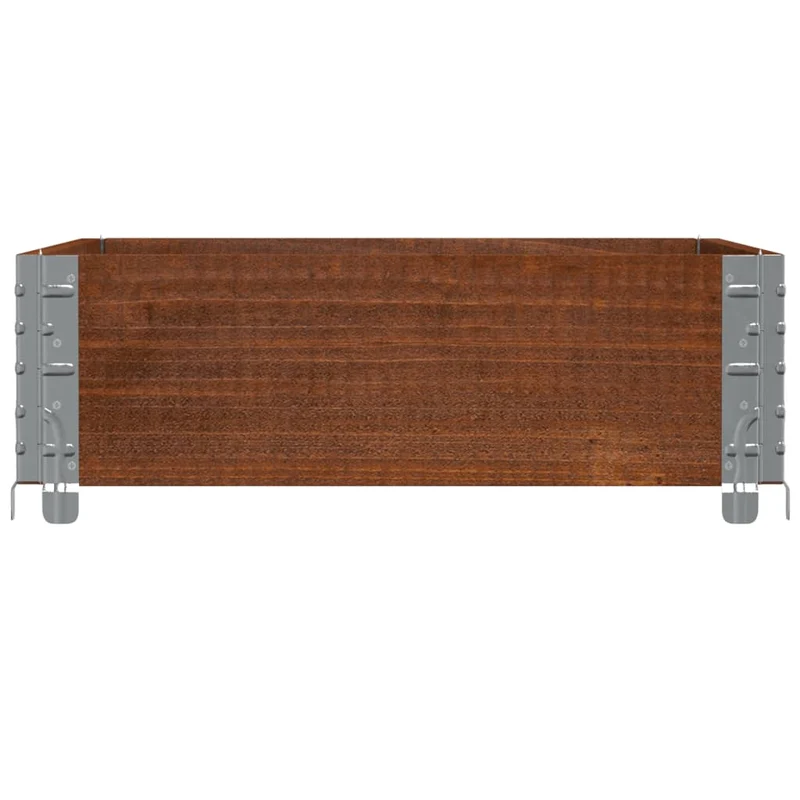 Jardinière bac lit surélevé plantes fleurs terrasse jardin 80 x 60 cm bois massif de pin marron 02_0037881