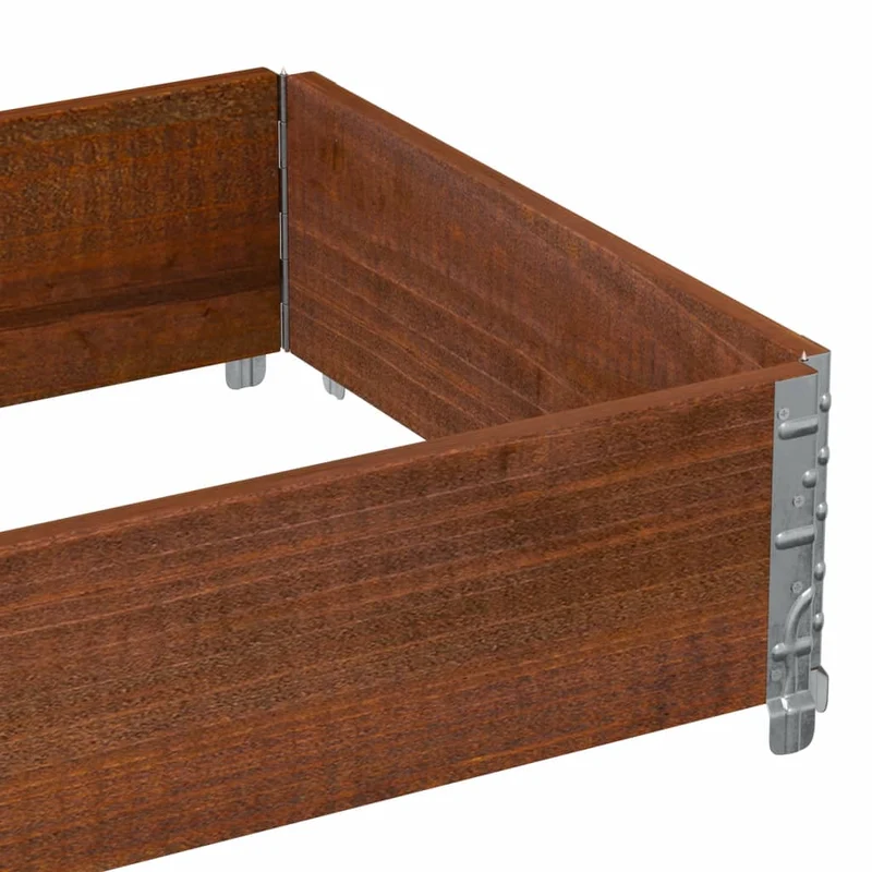 Jardinière bac lit surélevé plantes fleurs terrasse jardin 80 x 60 cm bois massif de pin marron 02_0037881