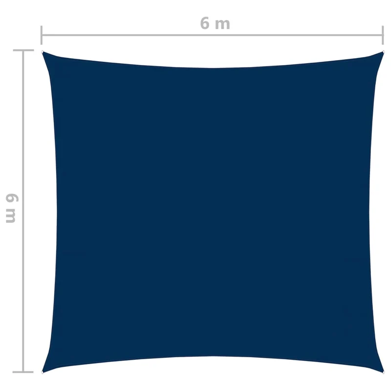 Voile toile d'ombrage parasol tissu oxford carré 6 x 6 m bleu 02_0009526