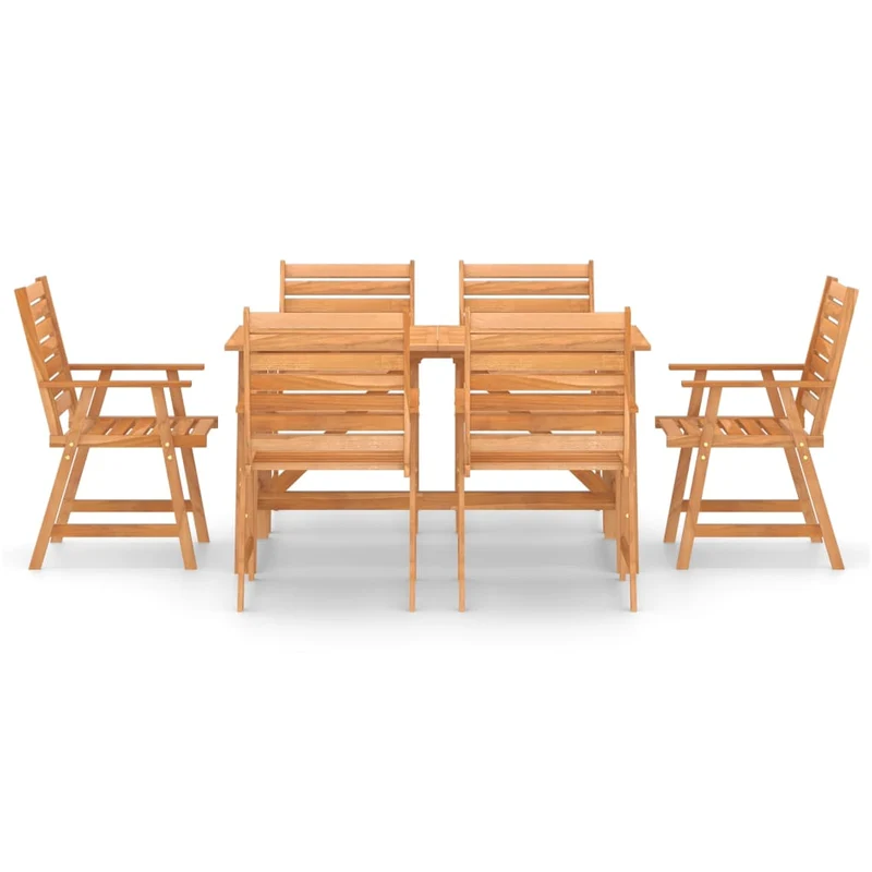 Mobilier de salle à manger de jardin 7 pièces bois d'acacia solide 02_0014597