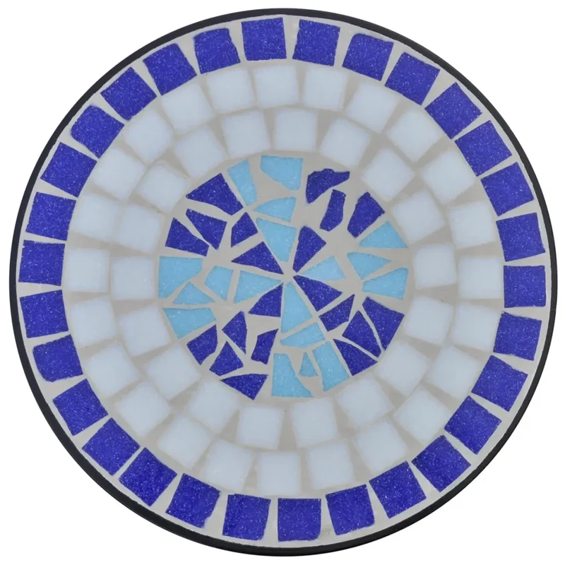 Table d'appoint mosaïque décorative jardin balcon 30 x 60 cm robuste élégante en céramique bleu 02_0045845