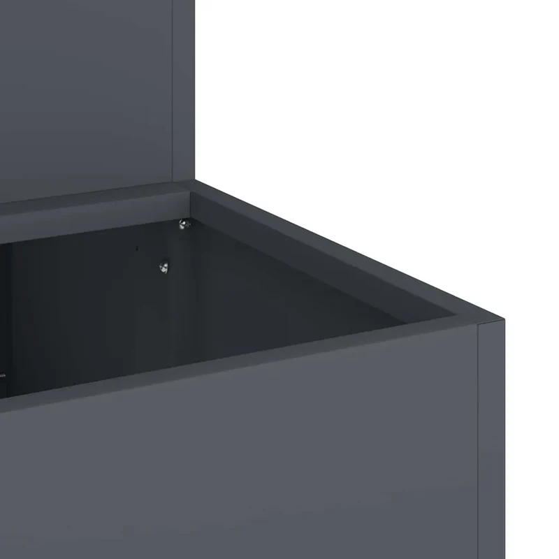 Cache-pot de jardin moderne 100 x 60 x 45 cm résistant intempéries esthétique minimaliste en métal anthracite 02_0052083