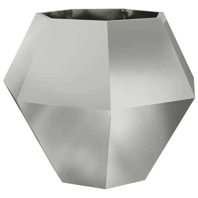 Lot de 2 jardinières rectangulaires design extérieur 100 x 100 x 80 cm en acier galvanisé argent 02_0053101