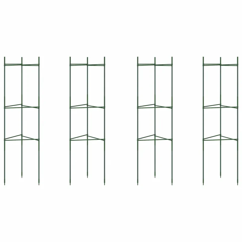Lot de 4 cages à tomates ajustables 32 x 29 x 116 cm pour soutien plantes jardin en acier vert 02_0055592