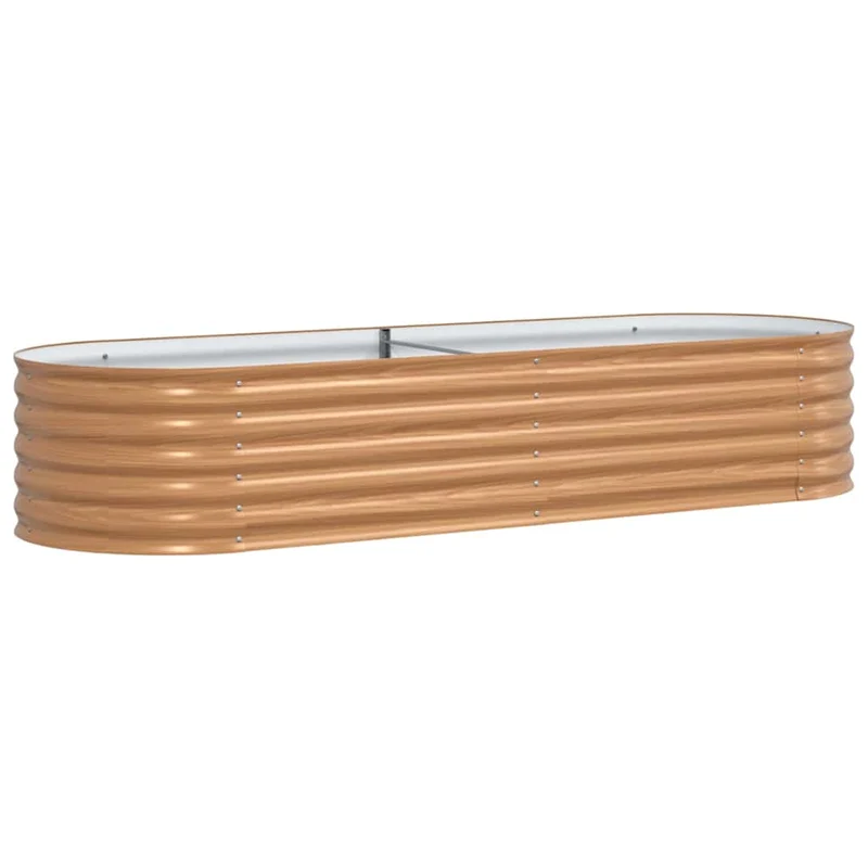 Jardin surélevé moderne extérieur esthétique minimaliste 240 x 80 x 44 cm en acier marron 02_0058958