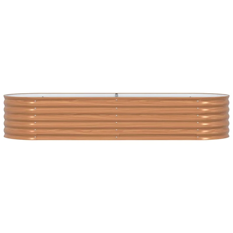 Jardin surélevé moderne extérieur esthétique minimaliste 240 x 80 x 44 cm en acier marron 02_0058958