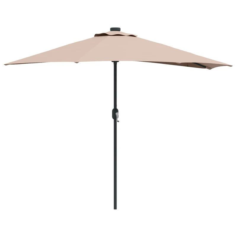 Parasol de jardin pliable moderne 294 x 150 x 224 cm avec LED solaire ambiance cosy en polyester taupe 02_0058669