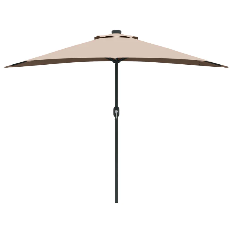 Parasol de jardin pliable moderne 294 x 150 x 224 cm avec LED solaire ambiance cosy en polyester taupe 02_0058669