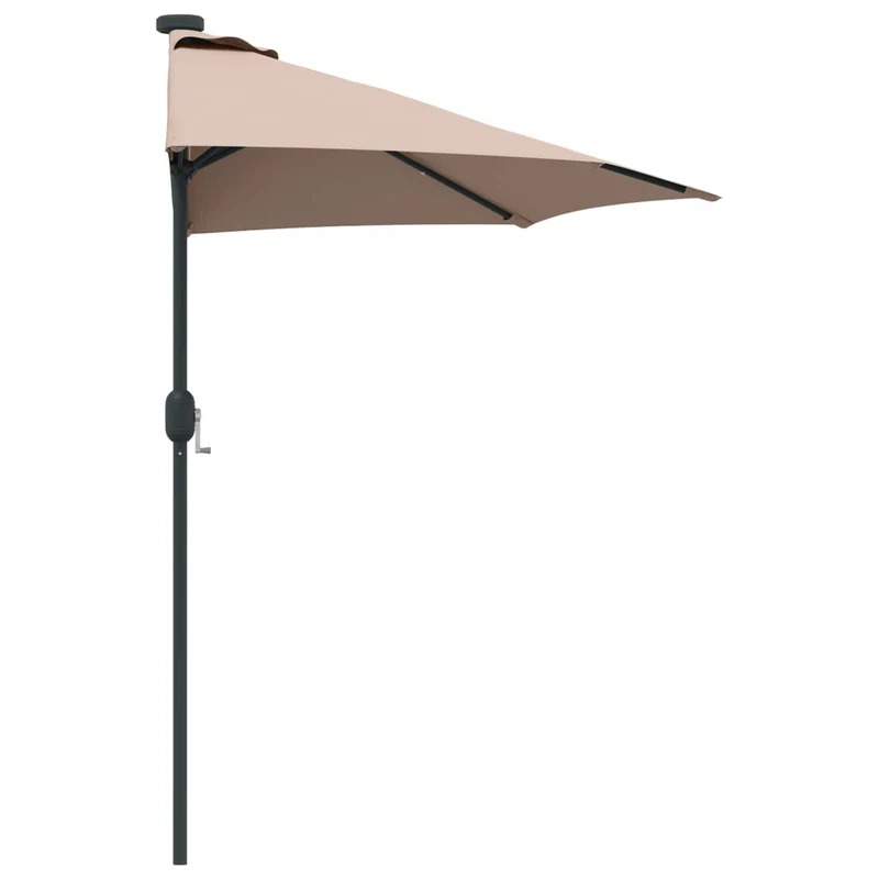 Parasol de jardin pliable moderne 294 x 150 x 224 cm avec LED solaire ambiance cosy en polyester taupe 02_0058669