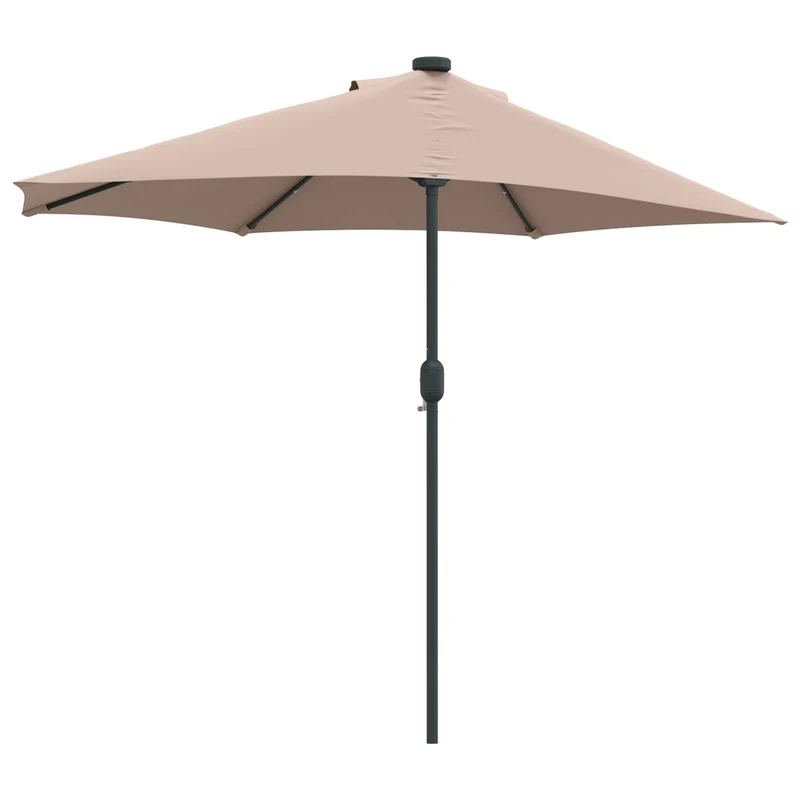 Parasol de jardin pliable moderne 294 x 150 x 224 cm avec LED solaire ambiance cosy en polyester taupe 02_0058669