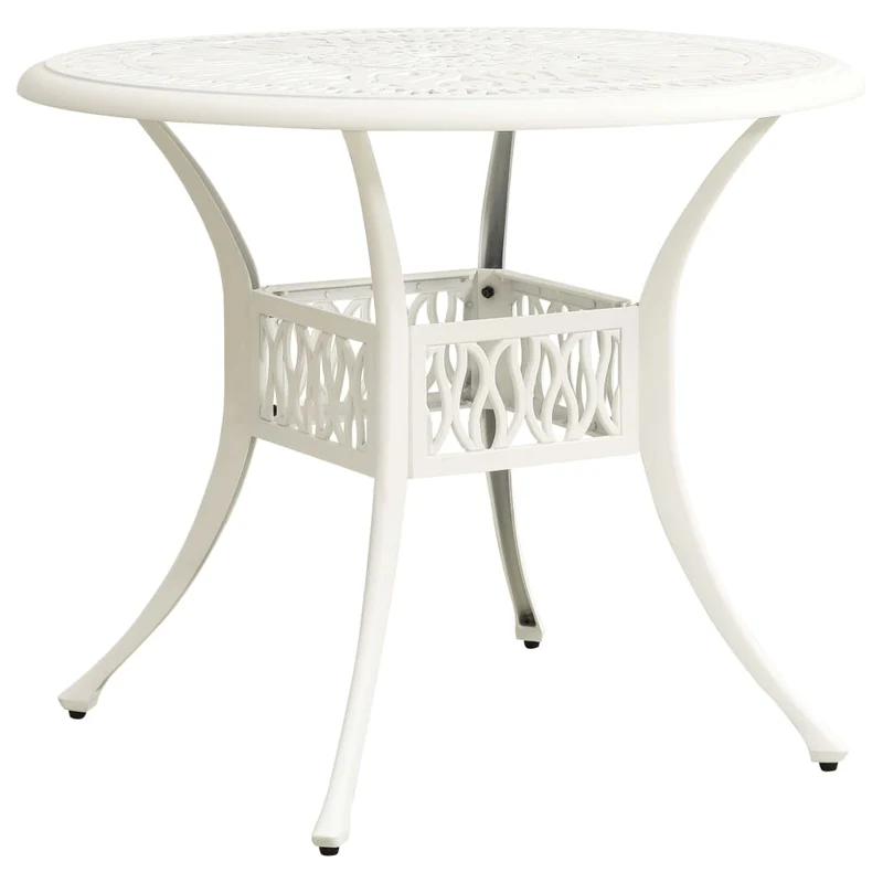 Ensemble de bistro jardin meuble extérieur terrasse 5 pièces aluminium coulé blanc 02_0013531