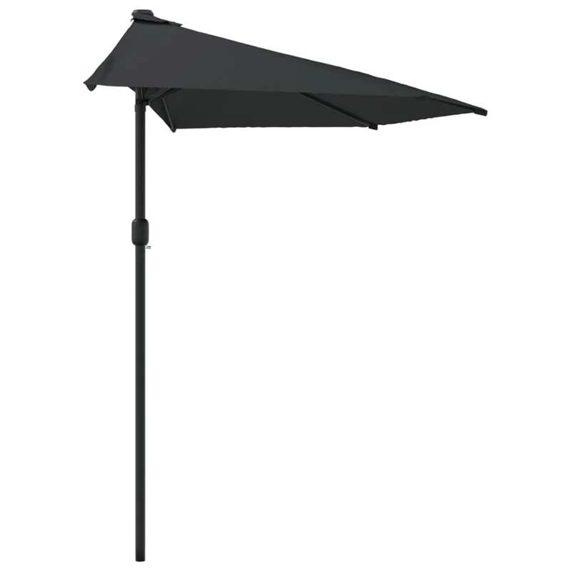 Parasol de balcon avec mât en aluminium 300 x 150 x 253cm demi noir 02_0008303