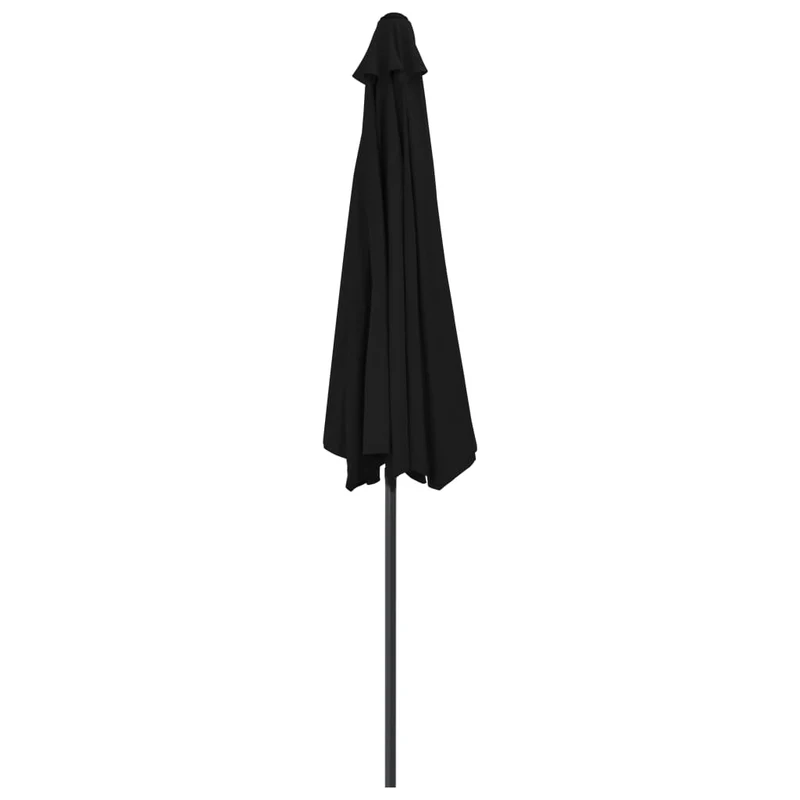 Parasol de balcon avec mât en aluminium 300 x 150 x 253cm demi noir 02_0008303