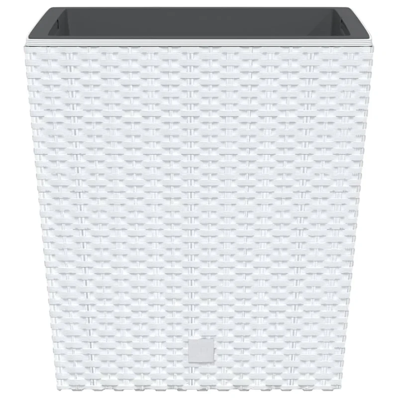 Jardinière bac lit surélevé plantes fleurs terrasse jardin et intérieur amovible 21 /32 L rotin PP blanc 02_0038603