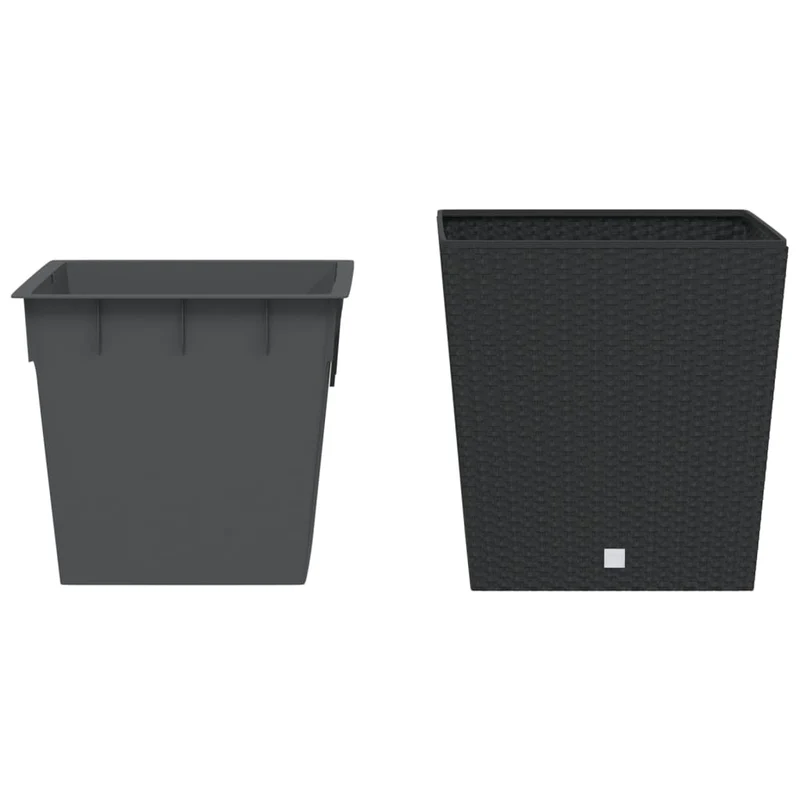 Jardinière bac lit surélevé plantes fleurs terrasse jardin et intérieur amovible 37 /64 L rotin PP anthracite 02_0038607