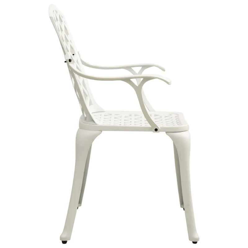 Ensemble de bistro jardin meuble extérieur terrasse 5 pièces aluminium coulé blanc 02_0013530